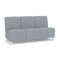 Lesro Siena Lounge Reception Armless 3 Seat Tandem Seating No Center Arms, Brushed Steel, RS Fog Upholstery SN3102 - alternate 1
